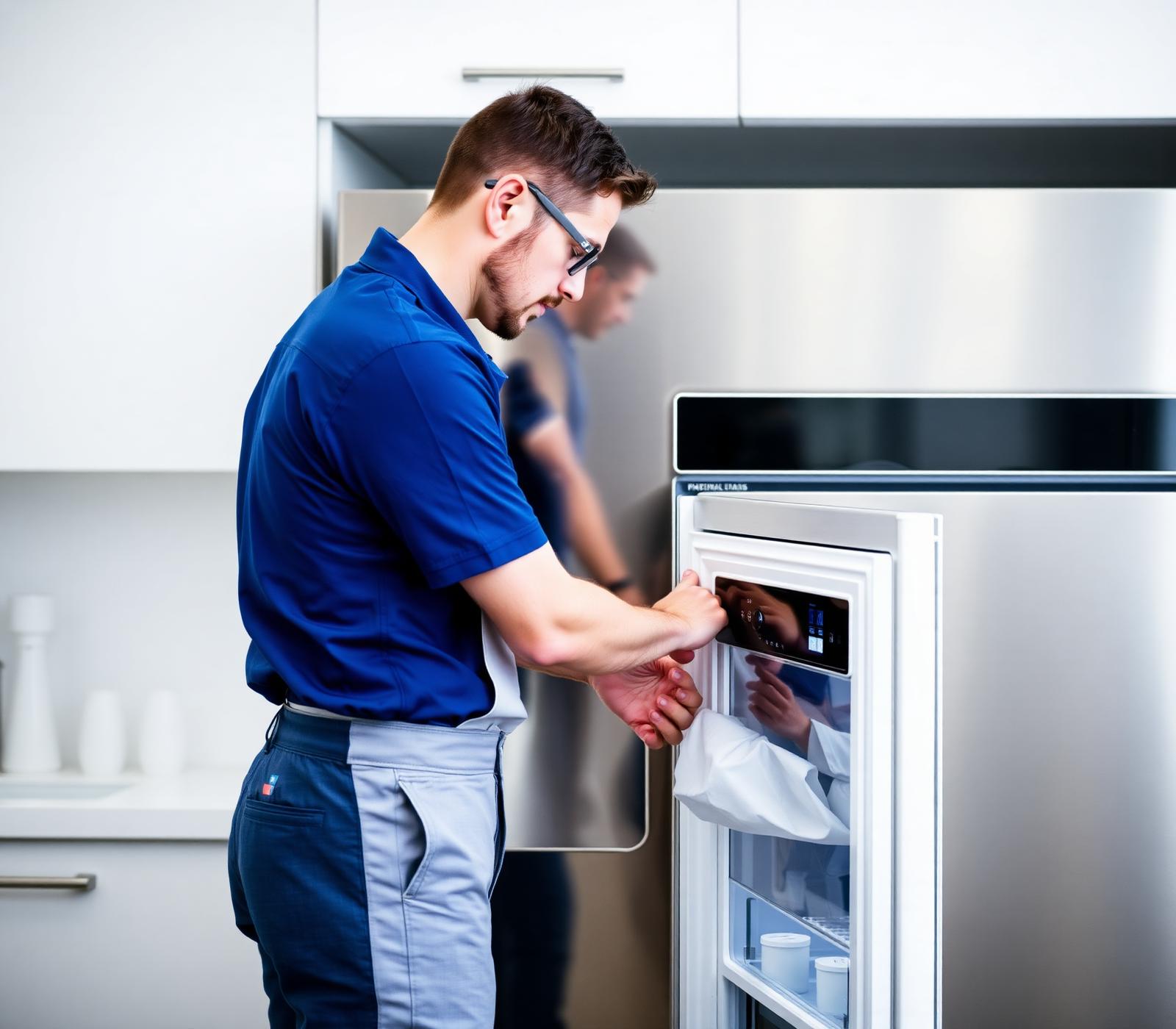 FIXITPROF technician repairing a refrigerator